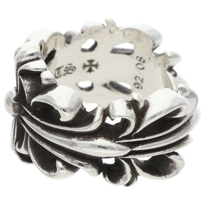 Chrome Hearts DBL FLRL CRS Silver Ring Size ONE SIZE