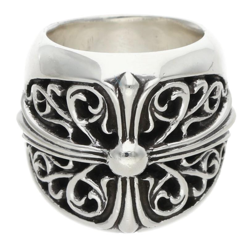 Chrome Hearts CLASSIC OVAL Cross Silver Ring Size US 8