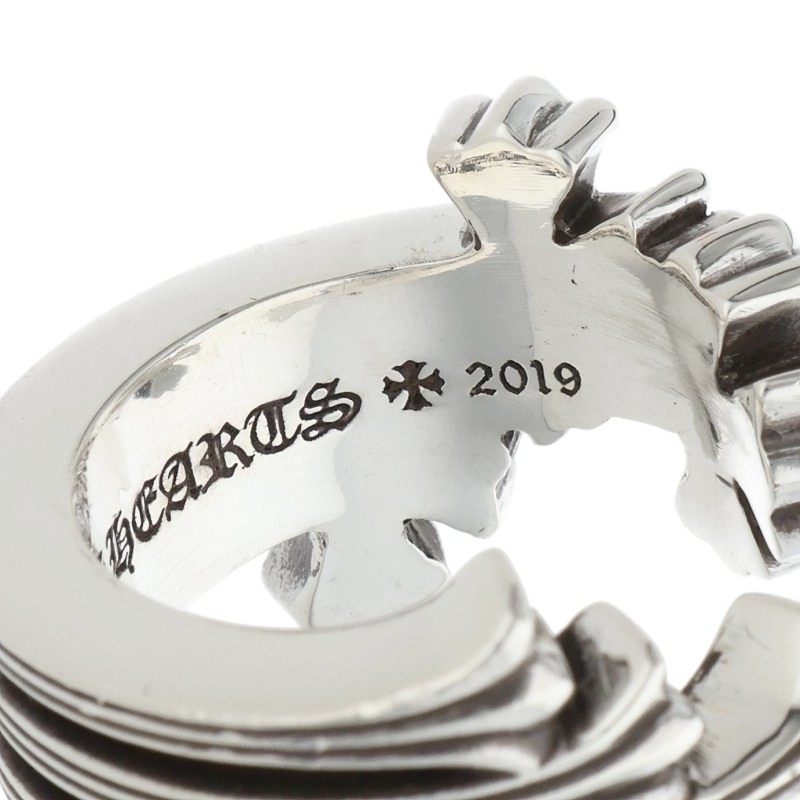 Chrome Hearts 3CH Cross Silver Ring Size 16.5