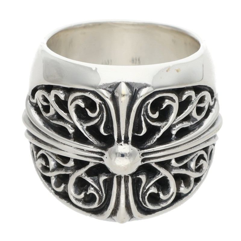 Chrome Hearts CLASSIC OVAL Cross Silver Ring Size ONE SIZE