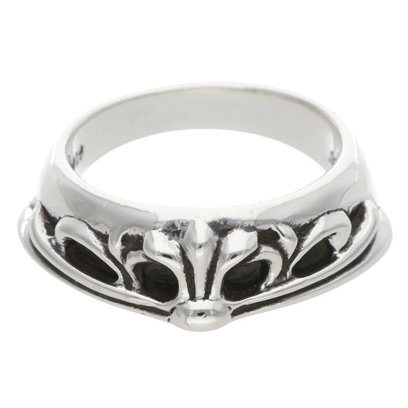 Chrome Hearts HALF CLSC FLRL CRS Silver Ring Size ONE SIZE