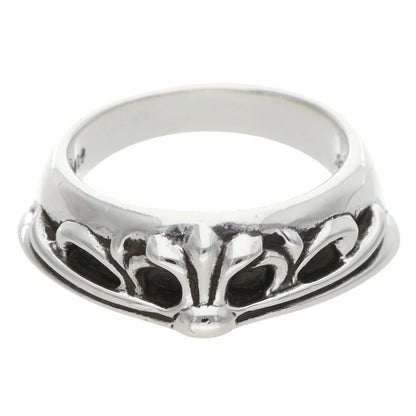 Chrome Hearts HALF CLSC FLRL CRS Silver Ring Size ONE SIZE
