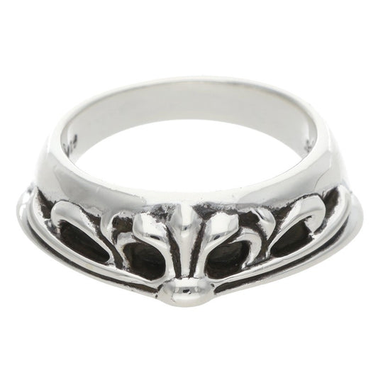 Chrome Hearts HALF CLSC FLRL CRS Silver Ring Size ONE SIZE
