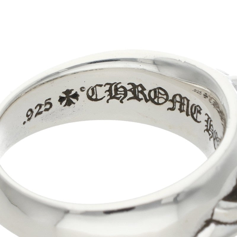 Chrome Hearts HALF CLSC FLRL CRS Silver Ring Size ONE SIZE