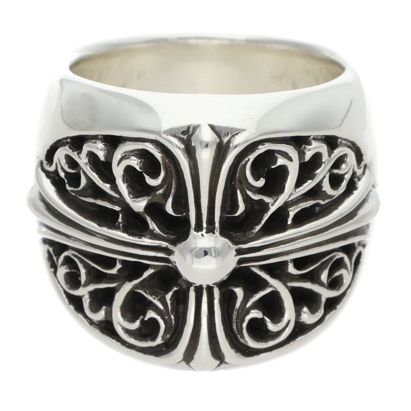 Chrome Hearts CLASSIC OVAL Cross Silver Ring Size ONE SIZE