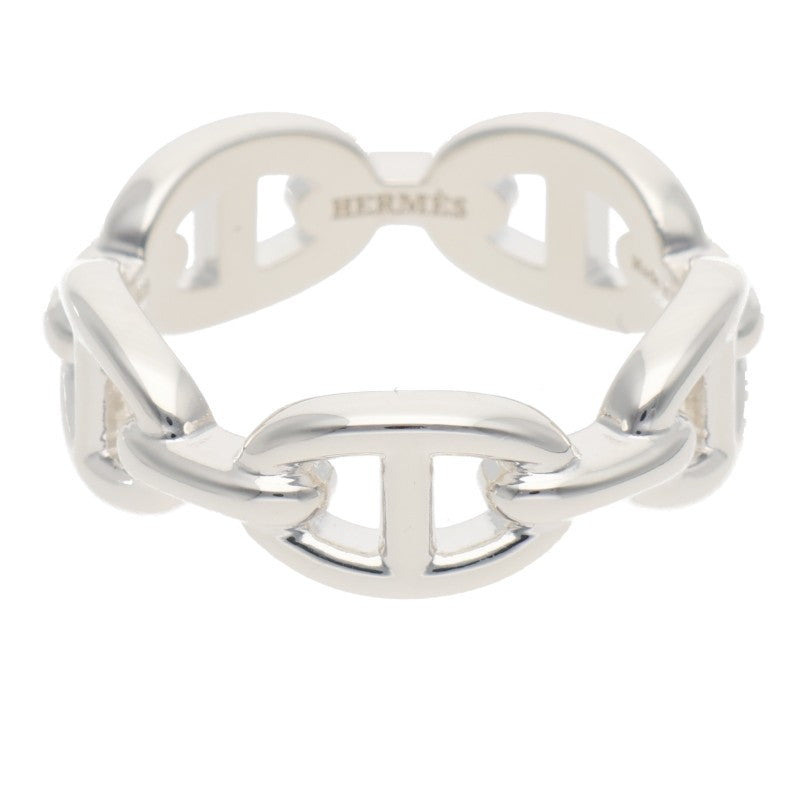 HERMES Chaine d'Ancre Enchainee PM Silver Ring Size 57