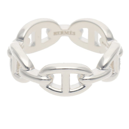 HERMES Chaine d'Ancre Enchainee PM Silver Ring Size 57