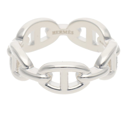 HERMES Chaine d'Ancre Enchainee PM Silver Ring Size 57