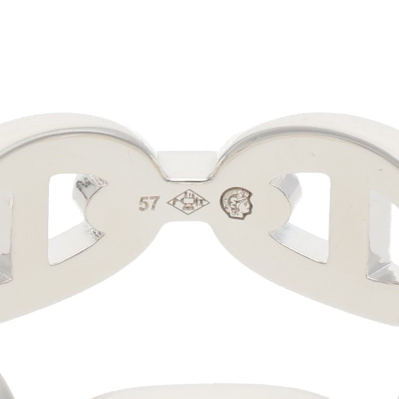 HERMES Chaine d'Ancre Enchainee PM Silver Ring Size 57