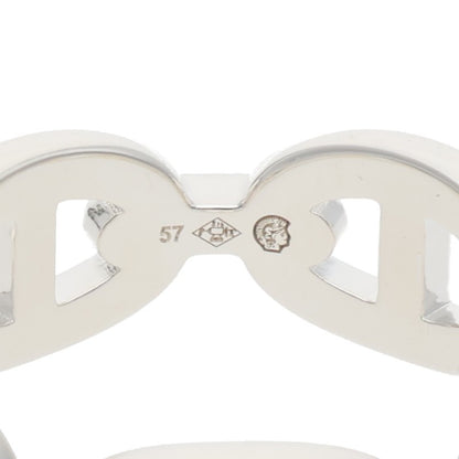 HERMES Chaine d'Ancre Enchainee PM Silver Ring Size 57
