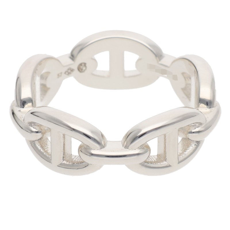 HERMES Chaine d'Ancre Enchainee PM Silver Ring Size US 8