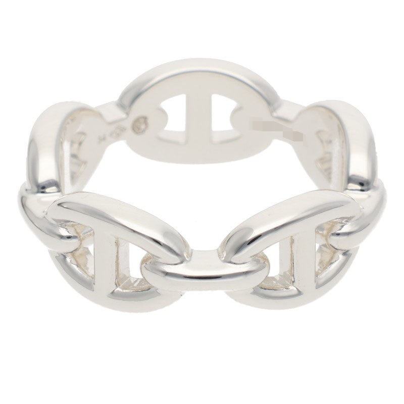 HERMES Chaine d'Ancre Enchainee PM Silver Ring Size US 7