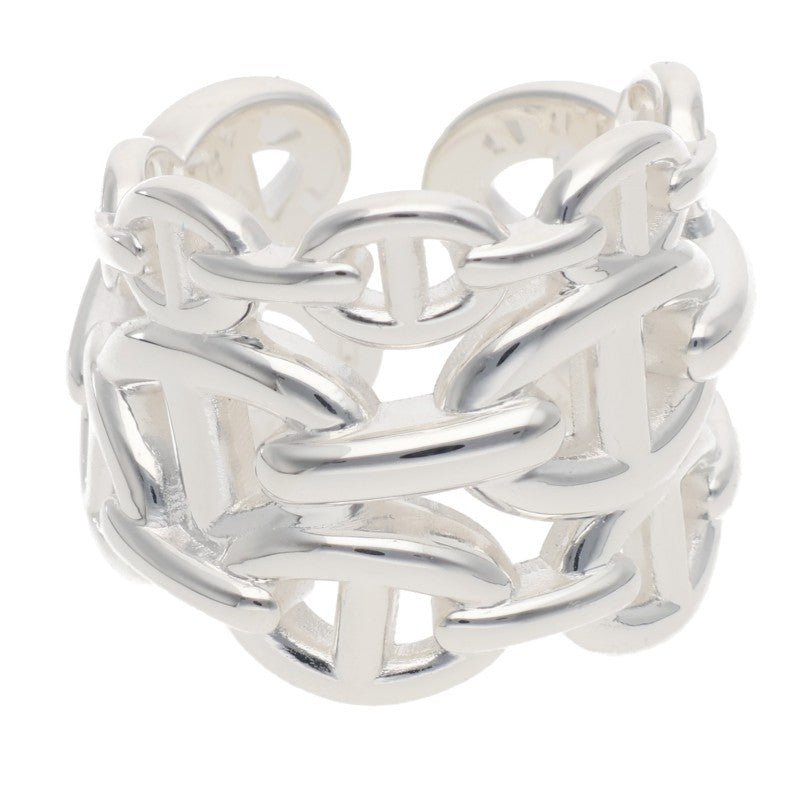 HERMES Chaine d'Ancre Enchainee GM Silver Ring Size 53