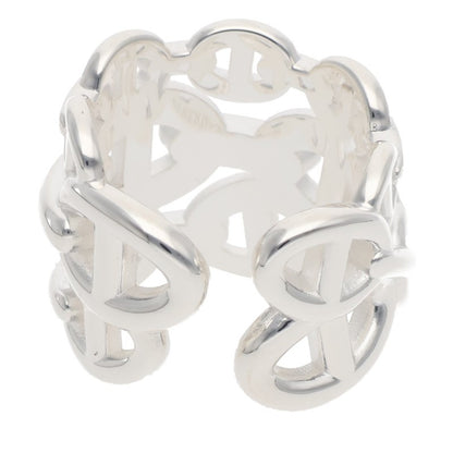 HERMES Chaine d'Ancre Enchainee GM Silver Ring Size 53