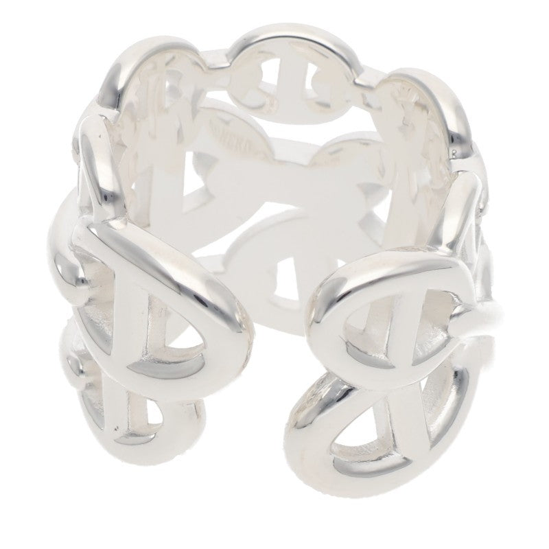 HERMES Chaine d'Ancre Enchainee GM Silver Ring Size 53