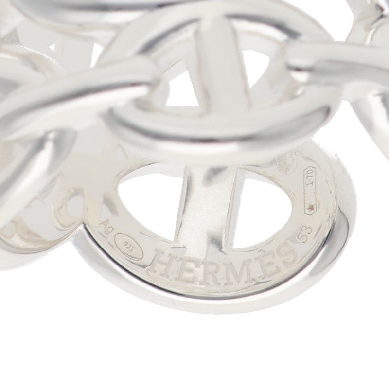 HERMES Chaine d'Ancre Enchainee GM Silver Ring Size 53