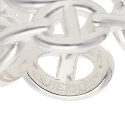 HERMES Chaine d'Ancre Enchainee GM Silver Ring Size 53