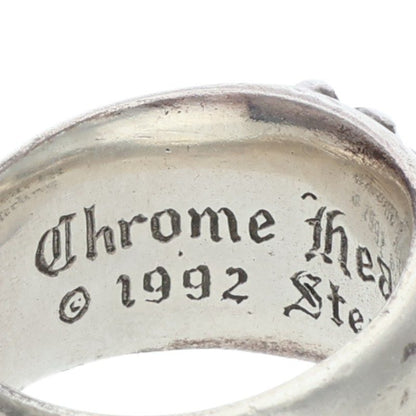 Chrome Hearts FLRL CRS P DMND Silver Ring Size 18.5