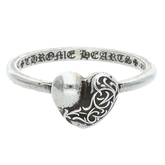 Chrome Hearts BUBBLGM HEART Silver Ring Size 10.5
