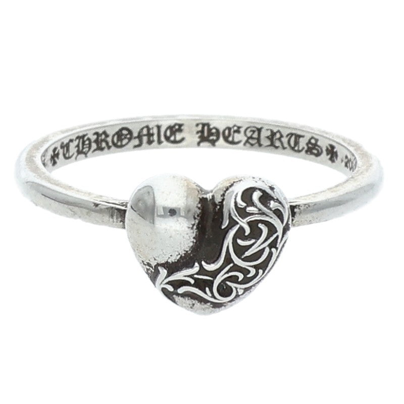 Chrome Hearts BUBBLGM HEART Silver Ring Size US 5.5