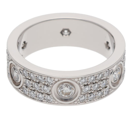 Cartier LOVE RING K18WG Pave Diamond Ring Size 55
