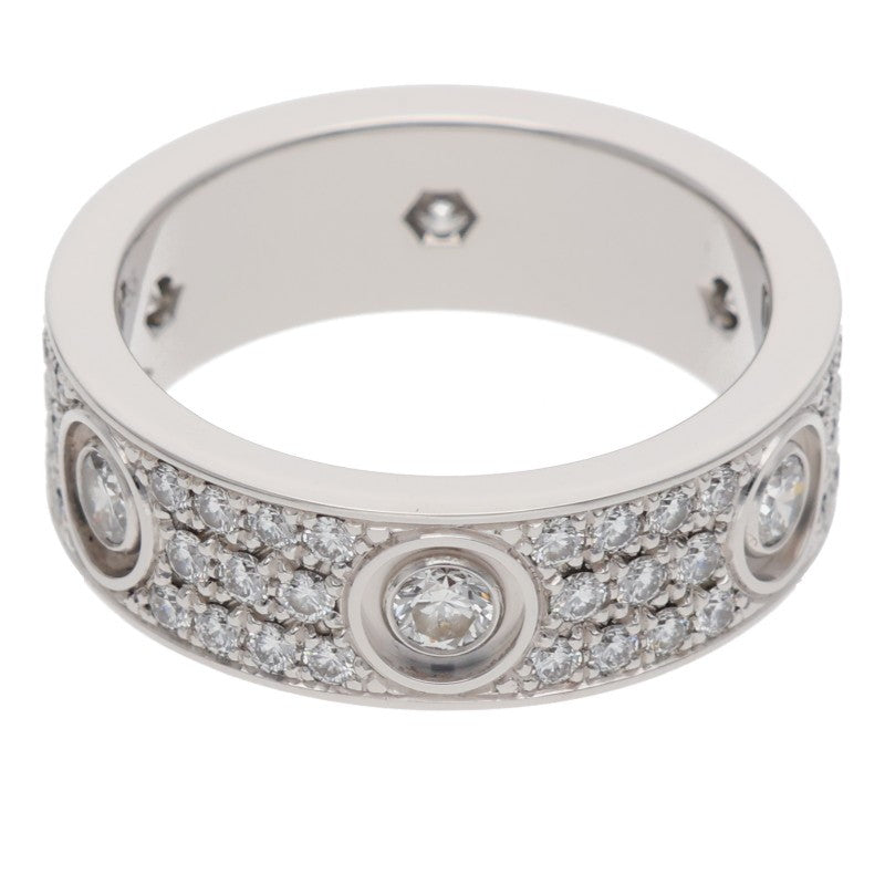 Cartier LOVE RING K18WG Pave Diamond Ring Size 55