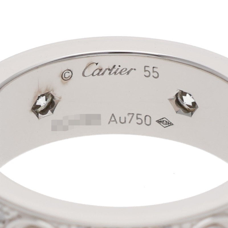 Cartier LOVE RING K18WG Pave Diamond Ring Size 55