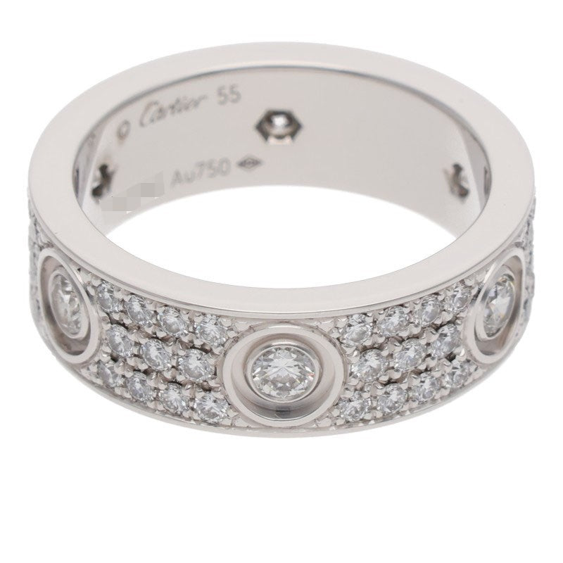 Cartier LOVE RING K18WG Pave Diamond Ring Size 55