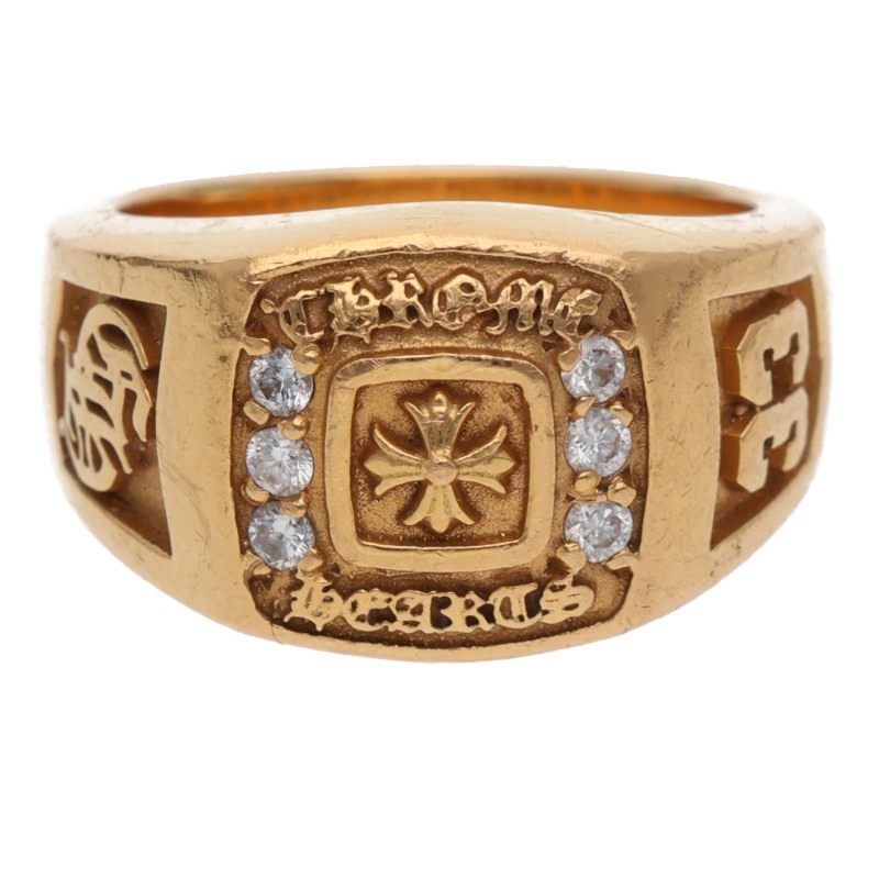 Chrome Hearts 22K Small Champion Gold Ring Size ONE SIZE