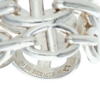 HERMES Chaine d'Ancre Enchainee GM Silver Ring Size 59