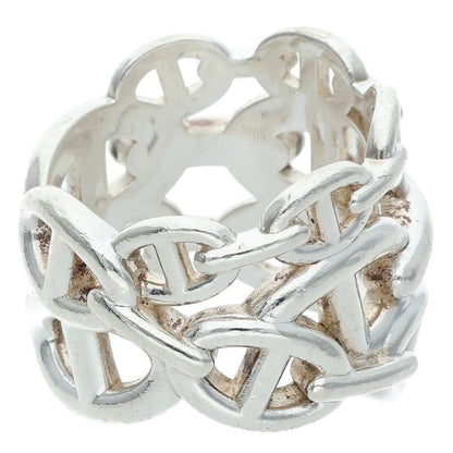HERMES Chaine d'Ancre Enchainee GM Silver Ring Size 59