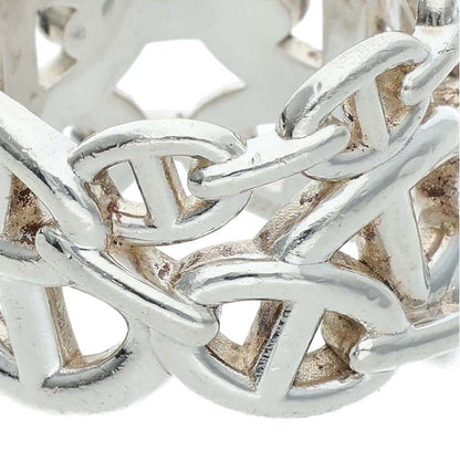 HERMES Chaine d'Ancre Enchainee GM Silver Ring Size 59