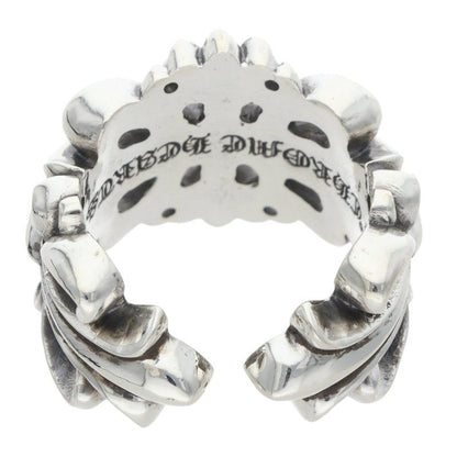 Chrome Hearts DBL FLRL CRS Silver Ring Size ONE SIZE