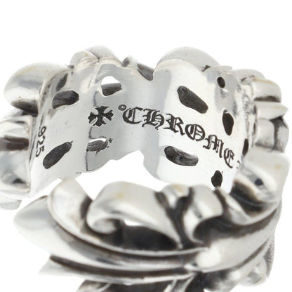 Chrome Hearts DBL FLRL CRS Silver Ring Size ONE SIZE