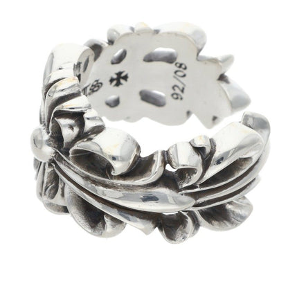 Chrome Hearts DBL FLRL CRS Silver Ring Size ONE SIZE