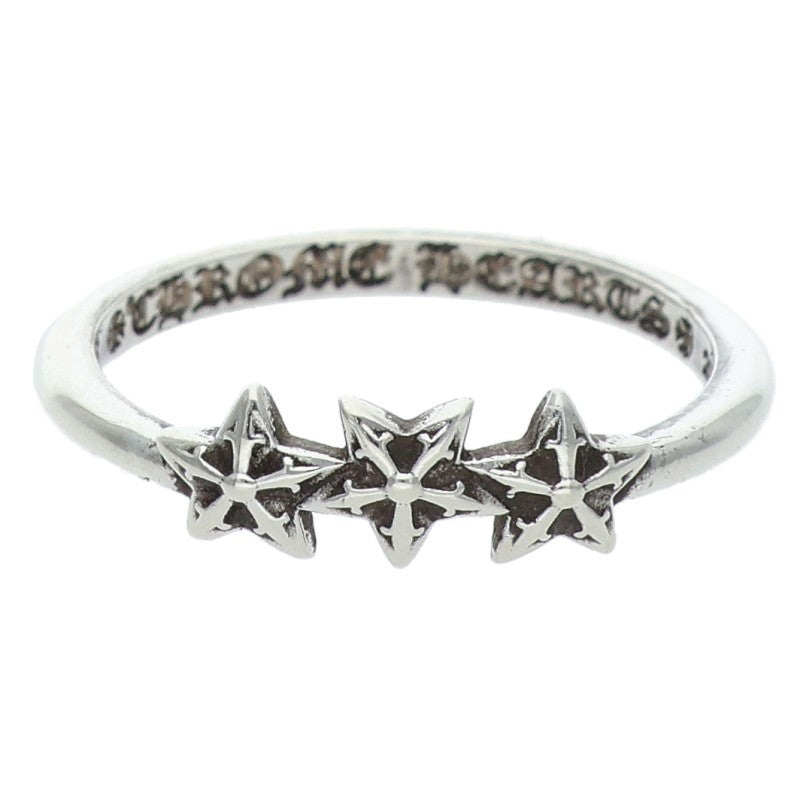 Chrome Hearts Bubblegum 3 Star Silver Ring Size ONE SIZE