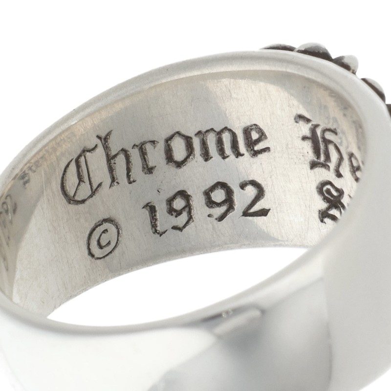 Chrome Hearts Floral Cross 1 Diamond Ring Size 26.5