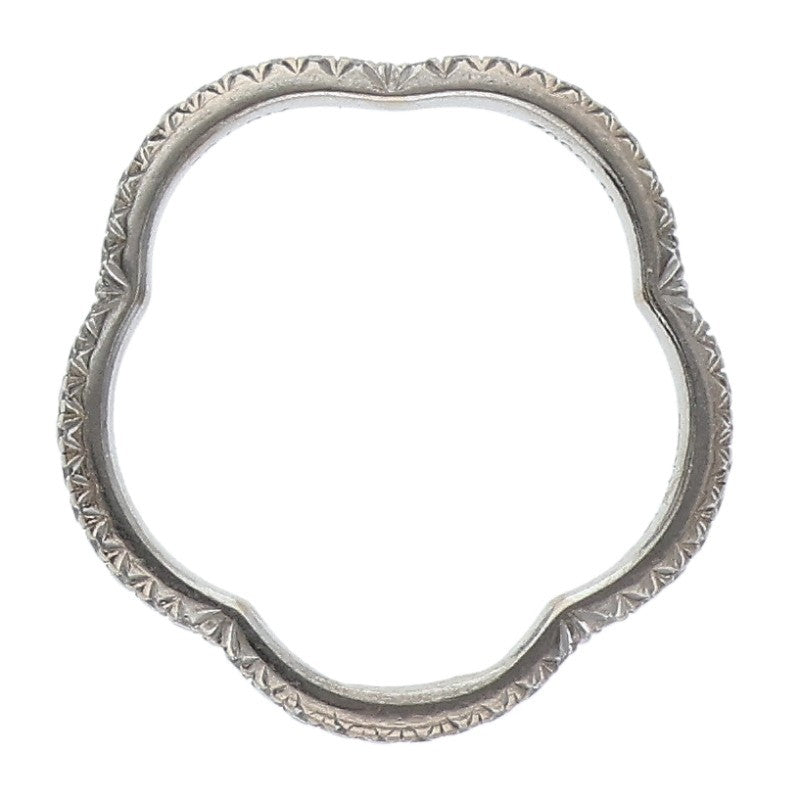 CHANEL Camellia 18K White Gold Full Pave Ring Size ONE SIZE