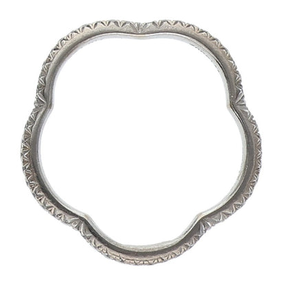 CHANEL Camellia 18K White Gold Full Pave Ring Size ONE SIZE