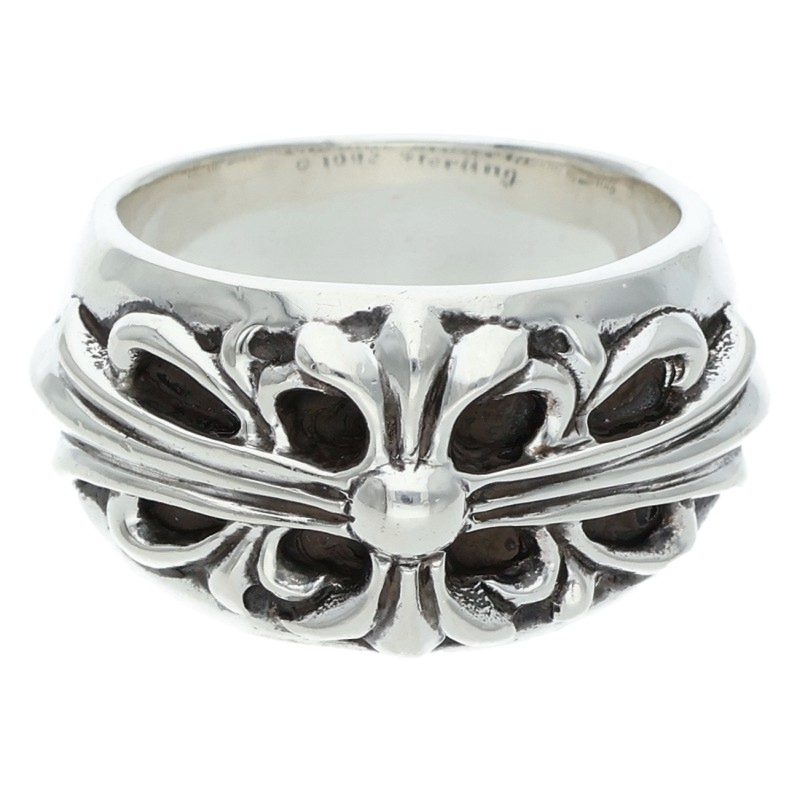 Chrome Hearts FLRL CRS Sterling Silver Ring Size 15.5