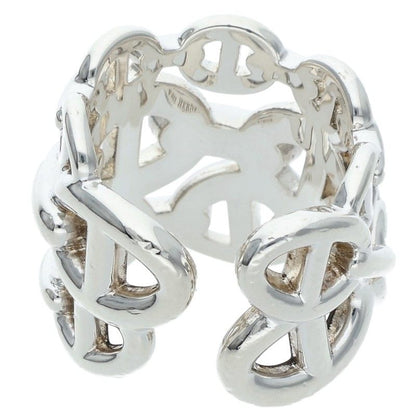 HERMES Chaine d'Ancre Enchainee GM Silver Ring Size 51