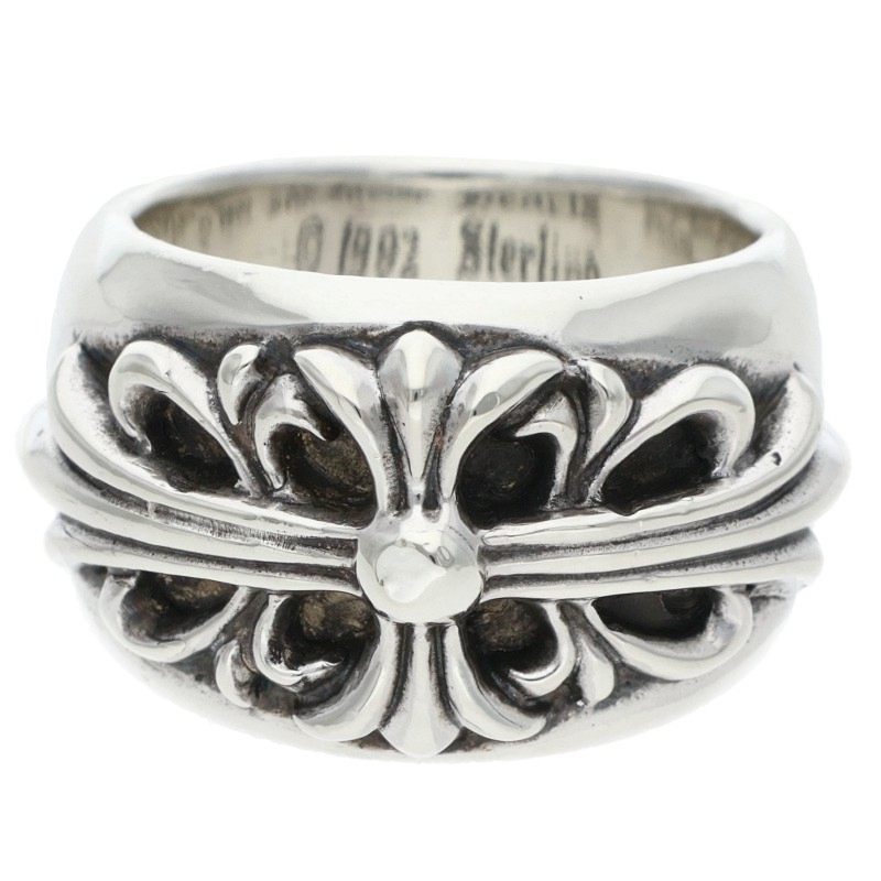 Chrome Hearts FLRL CRS Sterling Silver Ring Size 12.5
