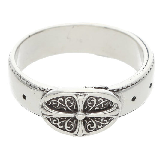 Chrome Hearts BELTED OVAL SML Silver Ring Size 21.5