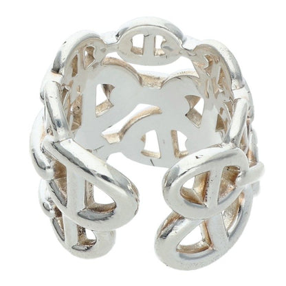 HERMES Chaine d'Ancre Enchainee GM Silver Ring Size 51
