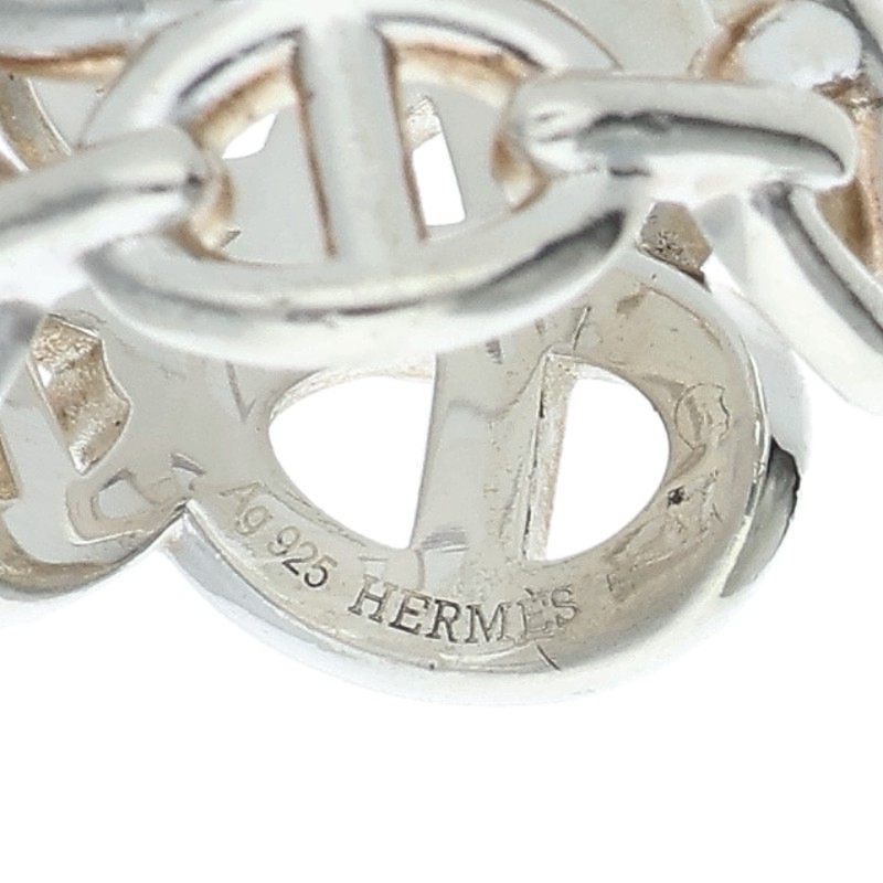 HERMES Chaine d'Ancre Enchainee GM Silver Ring Size 51