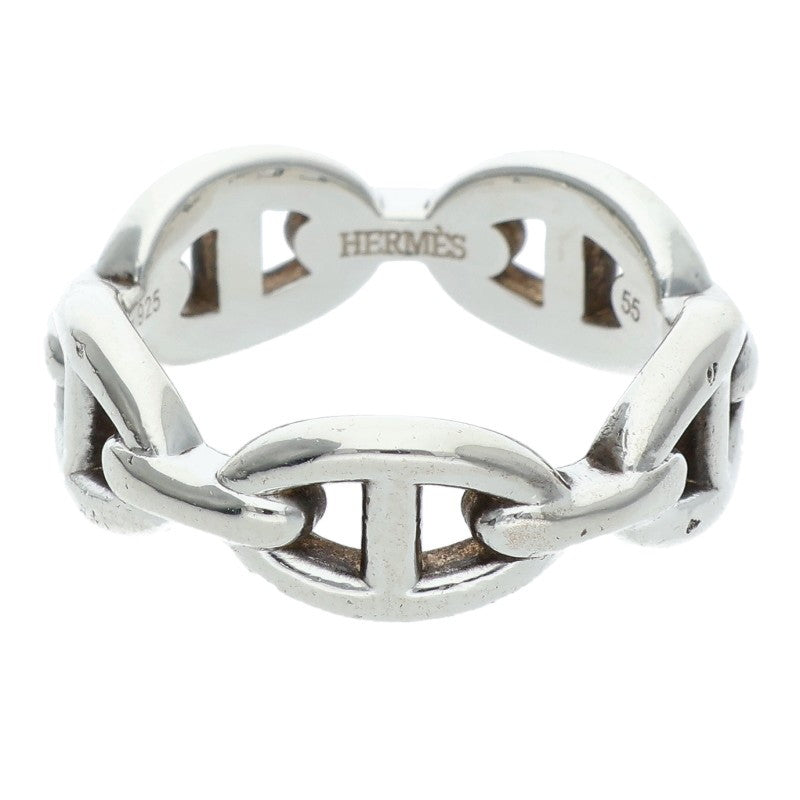 HERMES Chaine d'Ancre Enchainee PM Silver Ring Size US 7