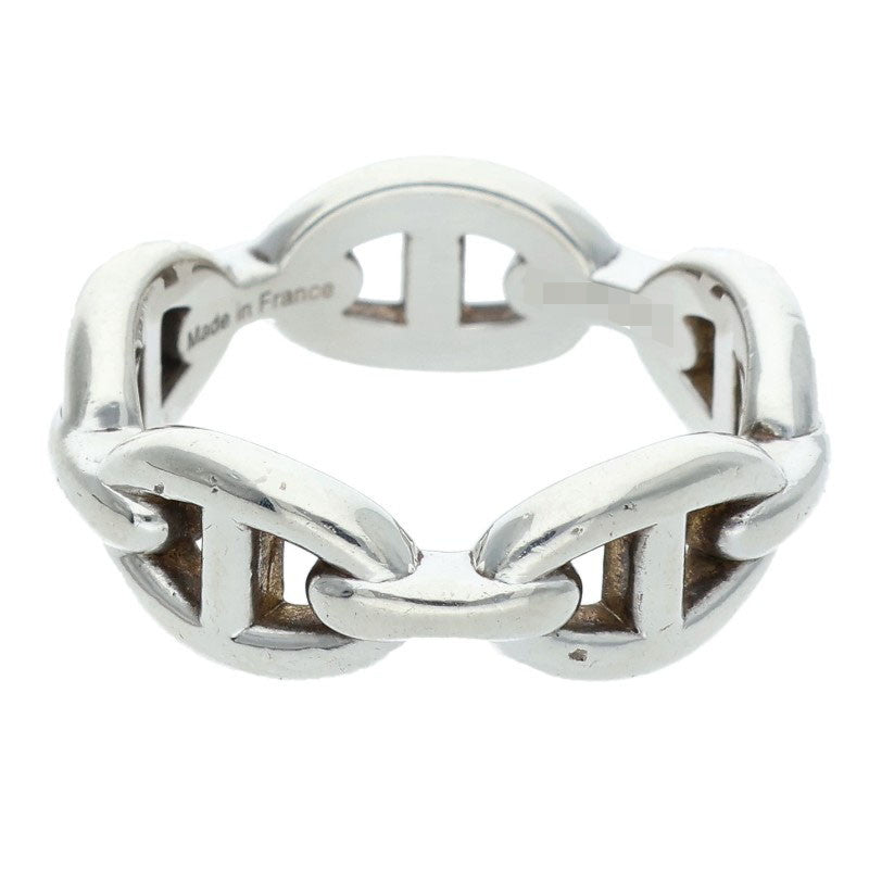HERMES Chaine d'Ancre Enchainee PM Silver Ring Size US 7