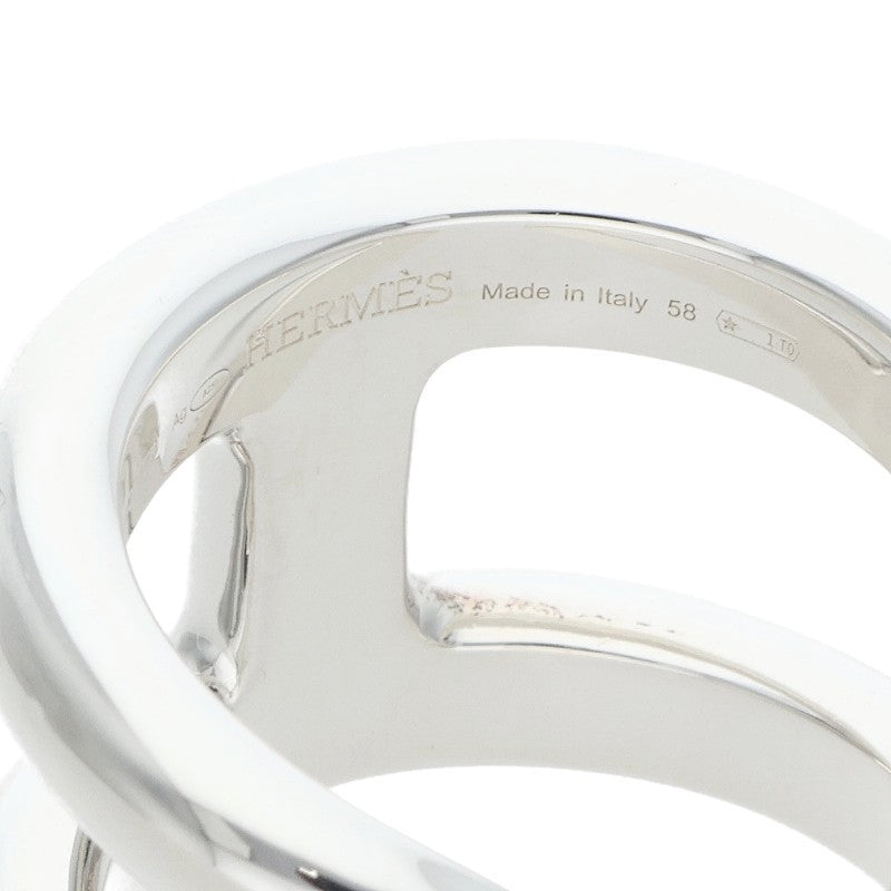 HERMES Osmose GM Silver Ring Size 58
