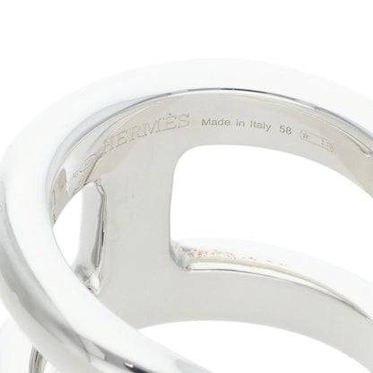 HERMES Osmose GM Silver Ring Size 58