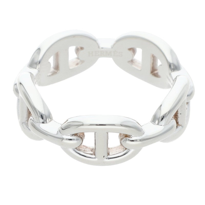 HERMES Chaine d'Ancre Enchainee PM Silver Ring Size 58